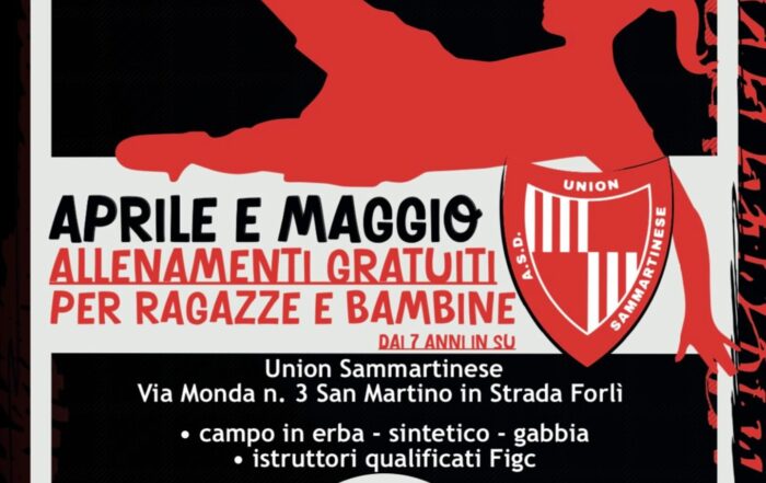 aprile e maggio allenamenti gratis femmine union sammartinese
